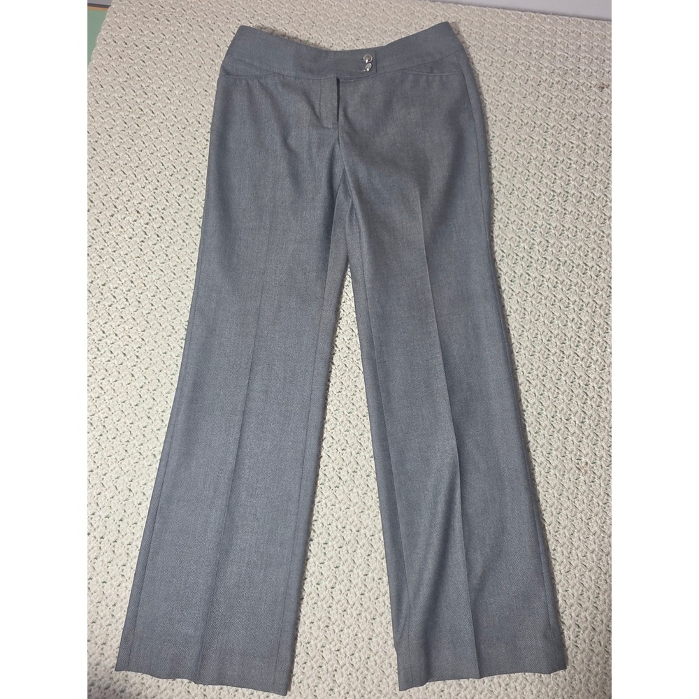 White House Black Market Modern Boot Pants Womens 2S Gray Excellent Herringbone